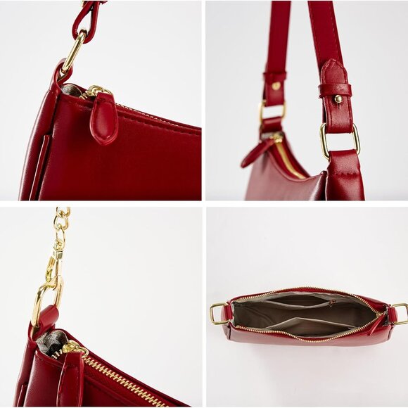 Compact Vegan Leather Hobo Purse with Adjustable Shoulder Strap for Any Occasion - Picture 4 of 7